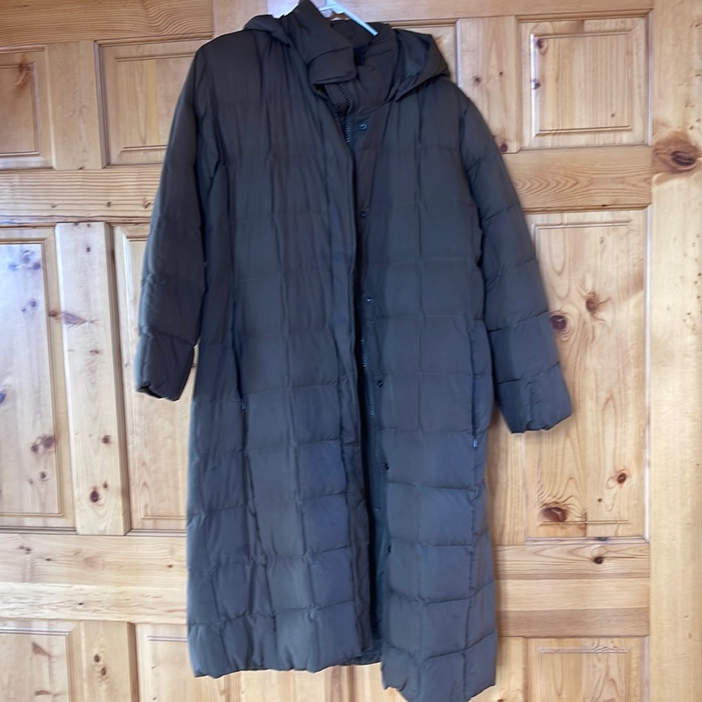 Full length down Land’s End coat.